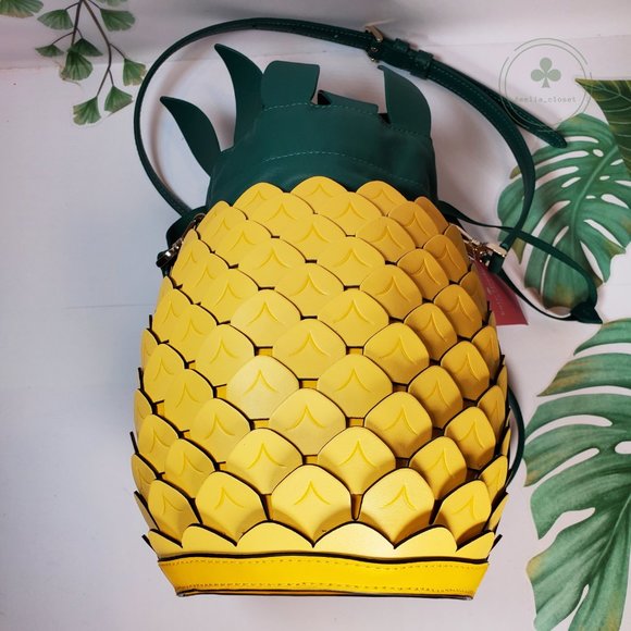 MAKE AN OFFER Kate Spade Pineapple Crossbody Bucket Bag Amazing Colada Novelty - Picture 7 of 8